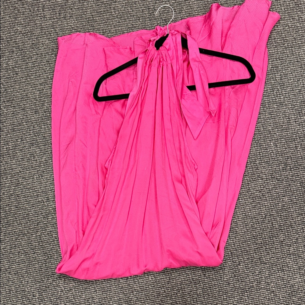 Womens Halter Neck Dress - Hot Pink